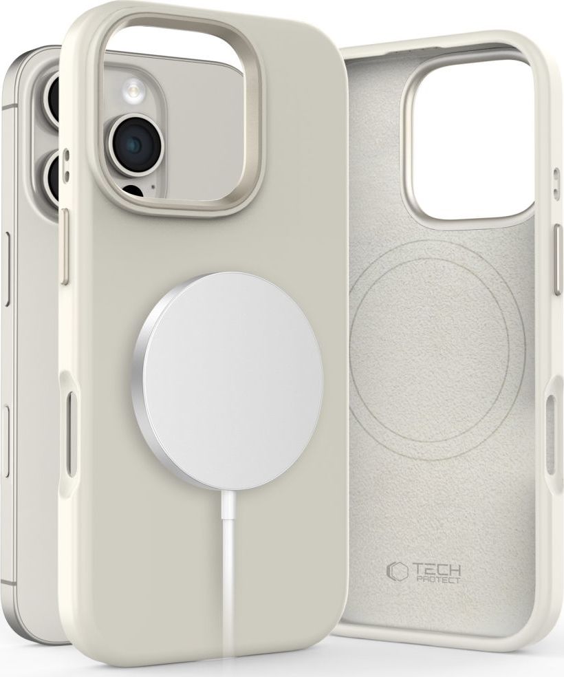 TECH-PROTECT SILICONE PURE MAGSAFE IPHONE 16 PRO COSMIC LATTE