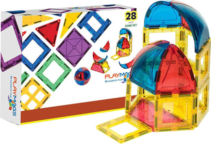 Magnetickáns stavebnice 3D Dome Playmags 164 - sada 28 ks