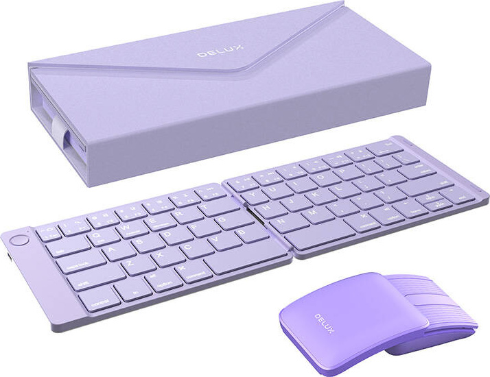 Sada bezdrátové skládací klávesnice Delux KF10 a myši MF10PRO (anglická)