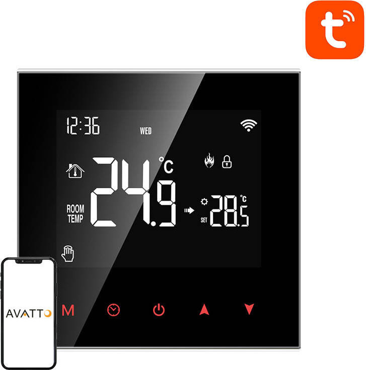 Chytrý termostat pro vytápění kotlů Avatto ZWT100 3A Zigbee Tuya