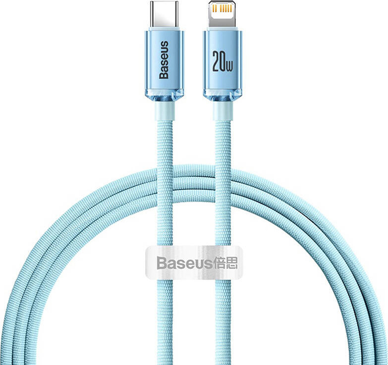 Baseus Crystal Shine USB-C na IP kabel, 20W, 1,2m (modrý)