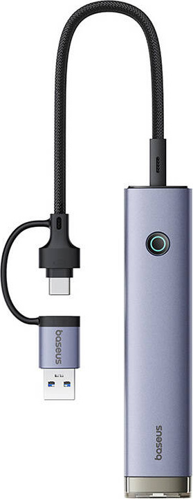 Rozbočovač 4v1 Baseus UltraJoy USB-A&USB-C na 3xUSB3.0+USB-C+RJ45 (šedý)