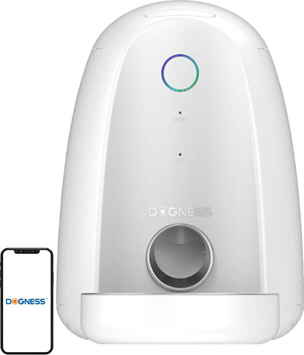 Automatické krmítko s kovovou miskou WIFI mini Dogness (bílé)