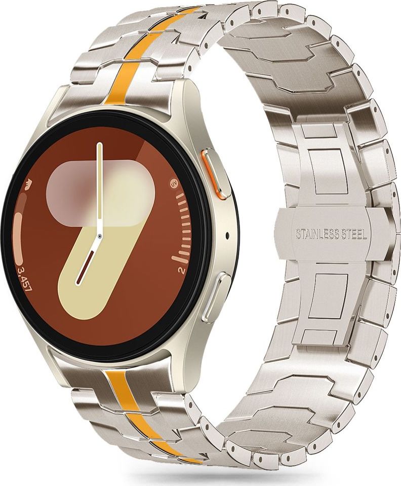 TECH-PROTECT STAINLESS LINE SAMSUNG GALAXY WATCH 4 / 5 / 5 PRO / 6 / 7 / FE TITANIUM/ORANGE