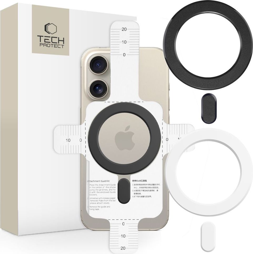 TECH-PROTECT MMP-100 MAGNETIC MAGSAFE RING 2-PACK BLACK & WHITE