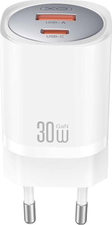 Nástěnná nabíječka XO CE21, 30W, GaN, 1x USB-C, 1x USB-A