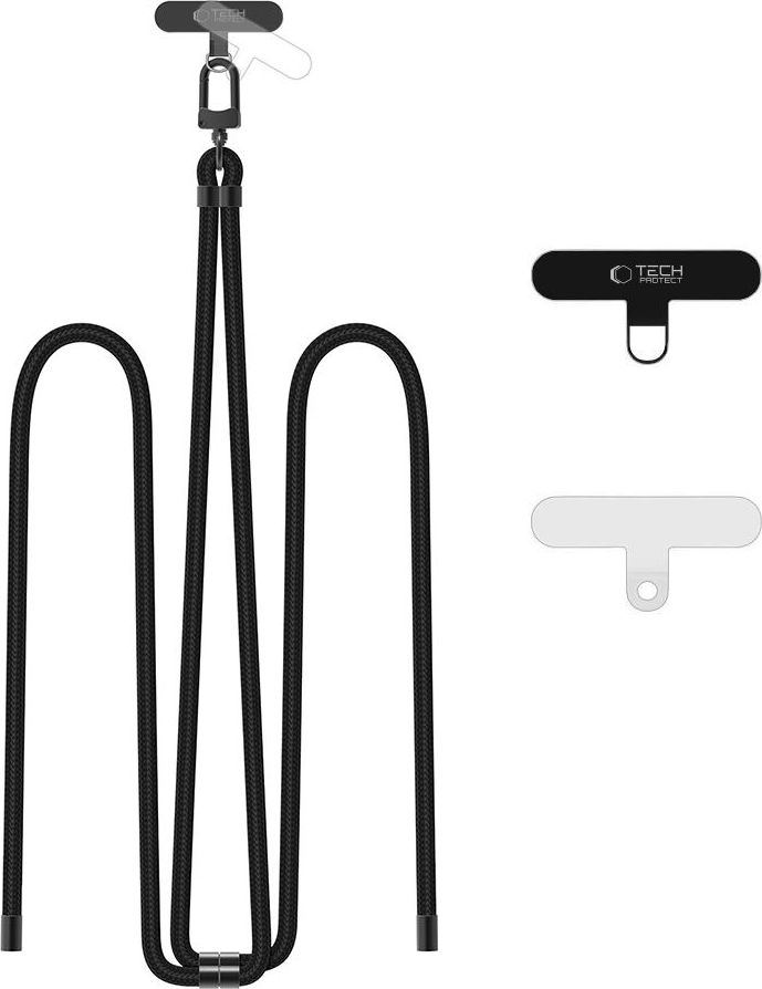 TECH-PROTECT C7S ROPE CROSSBODY STRAP BLACK/BLACK