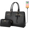 Dámska taška na 15,6'' notebook s kozmetickým puzdrom Matein 1310 Black USB