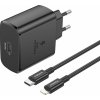 Foneng EU62 USB-C 45W napájacia nabíjačka + USB-C na lightning kábel (čierny)