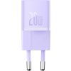 Miniaturní nástěnná nabíječka Baseus GaN5 20 W (fialová)