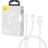 Kabel pro rychlé nabíjení USB na M+L+C Baseus Superior Data 3,5 A 0,5 m (bílý)