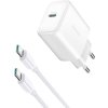 Joyroom power nabíječka JR-TCF24 s C-C kabelem 30W 1m (bílá)