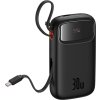 Powerbank Baseus QPow 2 20000mAh 30W 2xUSB-C kabel (black)