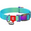 Nylonový obojek pro psa s QR kódem WAUDOG 15 mm široký, 25-35 cm dlouhý modrý