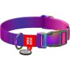 Nylonový obojek pro psa s QR kódem WAUDOG 15 mm široký, 25-35 cm dlouhý fialový