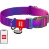 Nylonový obojek pro psa s QR kódem WAUDOG 15 mm široký, 25-35 cm dlouhý fialový