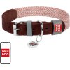 Obojek pro psa z přírodní kůže a recyklovaného materiálu s QR kódem Waudog vel. L, šířka 25 mm, hnědá