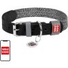 Obojok pre psa z prírodnej kože a recyklovaného materiálu s QR kódom Waudog veľ. L, šírka 25 mm, čierny