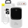 Powerbanka Baseus Qpow PRO s káblom Lightning, portom USB-C a USB 20000mAh, 20W (biela)