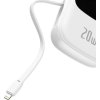 Powerbanka Baseus Qpow PRO s káblom Lightning, portom USB-C a USB 20000mAh, 20W (biela)