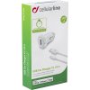 Autonabíjačka CELLULARLINE Ultra v sete s dátovým káblom s konektorom Lightning, 1xUSB, 2A, biela