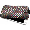 Pouzdro FIXED Soft Slim se zavíráním, PU materiál, velikost 4XL, motiv Rainbow Dots
