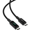 Kábel USB-C na USB-C Acefast C6-03 s displejom, 100 W, 2 m (čierny)