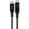 Kábel USB-C na USB-C Acefast C6-03 s displejom, 100 W, 2 m (čierny)
