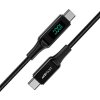 Kabel USB-C na USB-C Acefast C6-03 s displejem, 100 W, 2 m (černý)