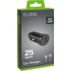 Nabíjačka do auta SBS TECRPD25W 25W USB-A USB-C s funkciou Power Delivery - čierna