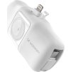 Wozinsky WF16-YLS 5000mAh 15W Lightning Mini Power Bank so vstavaným káblom USB-C a nabíjačkou pre Apple Watch - biela
