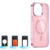 Třpytivý kryt MagSafe pro iPhone 16 Pro - růžový s třpytkami