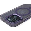 Trblietavý kryt MagSafe pre iPhone 16 Pro - fialový s trblietkami
