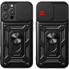 Hybrid Armor Camshieldv kryt pro iPhone 16 Pro Max s krytem kamery a stojánkem - černý