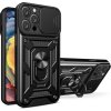 Hybrid Armor Camshieldv kryt pro iPhone 16 Pro Max s krytem kamery a stojánkem - černý