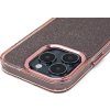 Třpytivý kryt pro iPhone 16 - růžový s třpytkami