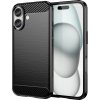 Silikonový kryt Carbon pro iPhone 16 - černý