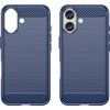 Silikonový kryt Carbon pro iPhone 16 - modrý