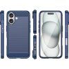 Silikonový kryt Carbon pro iPhone 16 - modrý