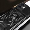 Hybrid Armor Camshield kryt pro iPhone 16 Plus s krytem kamery a stojánkem - černý