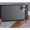 Silikonový kryt Carbon pro iPhone 16 Plus - černý
