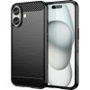 Silikonový kryt Carbon pro iPhone 16 Plus - černý