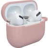 Silikonové měkké pouzdro pro AirPods 3 + přívěsek na klíče s karabinkou a růžovou sponou (pouzdro D)
