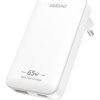 GaN Dudao A65Q 65W USB-A / USB-C PD ultratenká cestovná nabíjačka do siete EU / US - biela