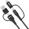 Wozinsky WNBAA 4v1 kabel 2x USB-C 1x USB-A 1x Lightning 60W 1 m - černý