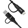 Wozinsky WNBAA 4v1 kábel 2x USB-C 1x USB-A 1x Lightning 60W 1 m - čierny