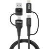 Wozinsky WNBAA 4v1 kabel 2x USB-C 1x USB-A 1x Lightning 60W 1 m - černý