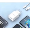 Dudao A4EU USB-A 2.1A síťová nabíječka - bílá + USB-A - Lightning kabel