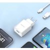 Dudao A4EU USB-A 2.1A nabíjačka do siete - biela + kábel USB-A - micro USB