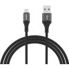 Dudao L3SM USB-A - MicroUSB 3A 1,2m opletený kabel - černý